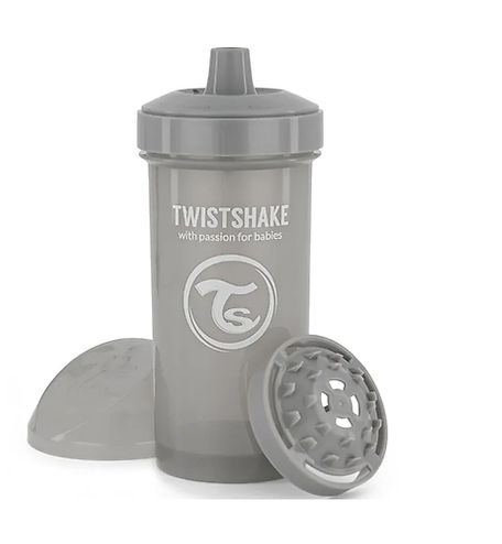 ТВИСТШЕЙК /360 мл./ Поильник Kid Cup. Пастельный серый (Pastel Grey). Возраст 12+m