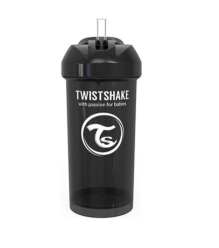 ТВИСТШЕЙК /360 мл./ Поильник с трубочкой (Straw Cup). Чёрный (Black). Возраст 12+m.