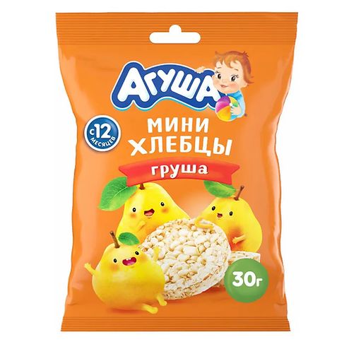 АГУША Хлебцы /30г/ Рисовые мини хлебцы Груша/ 8шт.
