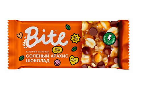 БАЙТ Батончик ореховый «Козинаки» «Соленый арахис-шоколад» 30 гр.