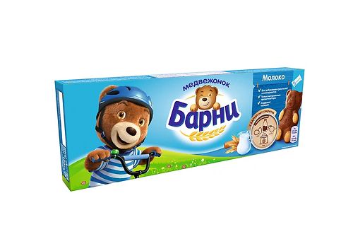 БАРНИ МЕДВЕЖОНОК Пирожное бисквитное с молочной начинкой  12*8*30г
