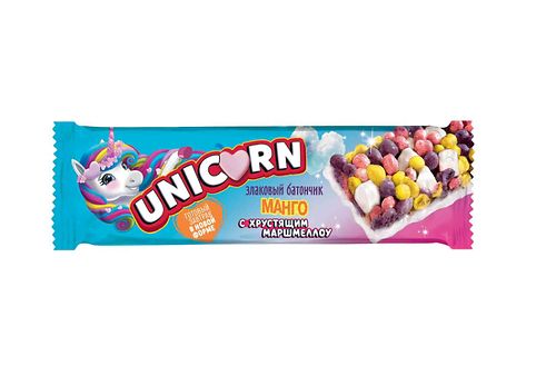 ЛЮБЯТОВО Батончик злаковый Unicorn «Манго и хрустящее маршмеллоу»/22гр