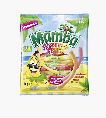 МАМБА Конфеты жевательные, Пляжный твист, 150гр