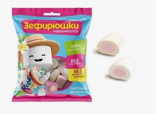 СЛАДКАЯ СКАЗКА Маршмеллоу Зефирюшки Цветные бочонки 80гр