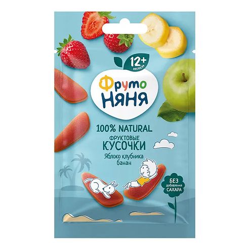 ФрутоНяня /15 гр/ Фруктовые кусочки из яблок, клубники и бананов