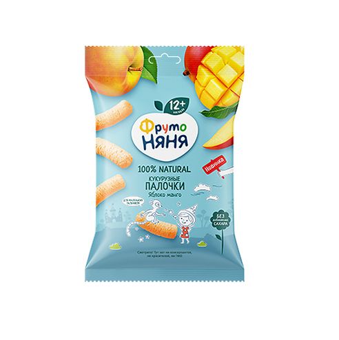 ФрутоНяня /20 гр/ Палочки кукурузные с яблоком и манго для питания детей раннего возраста