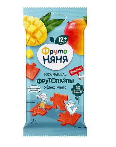 ФрутоНяня /20 гр/ Фруктовые кусочки из яблок и манго "Пазлы"