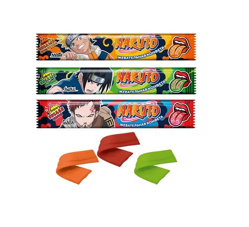 ЮНИОН Жев.конфета со вкусами колы, апельсина и лайма-мохито, "Naruto",