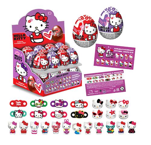 ЮНИОН Яйцо из молочного шоколада с подарком внутри,  "Hello Kitty",  2*24 20г /48