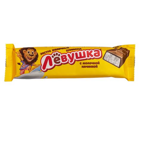 ЛЕВУШКА Батончик экстрамолочный шоколад с молочной начинкой, 45 гр