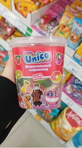 ЮНИОН Мармелад жевательный ассорти вкусов UNICO, 1*12, 200г